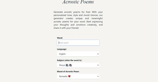 Read more about the article Poemacrostic AI : Details and Key Features